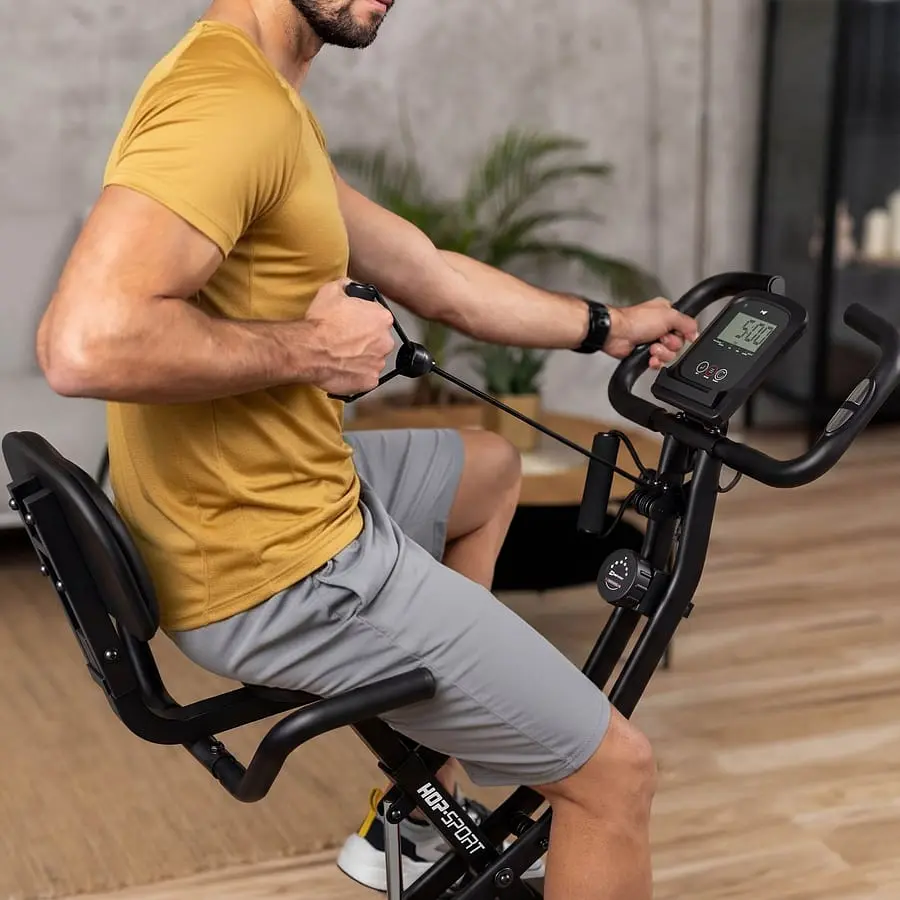 Велотренажер Hop-Sport HS-3030X Apeks X-Bike черно-золотистый - фото 5