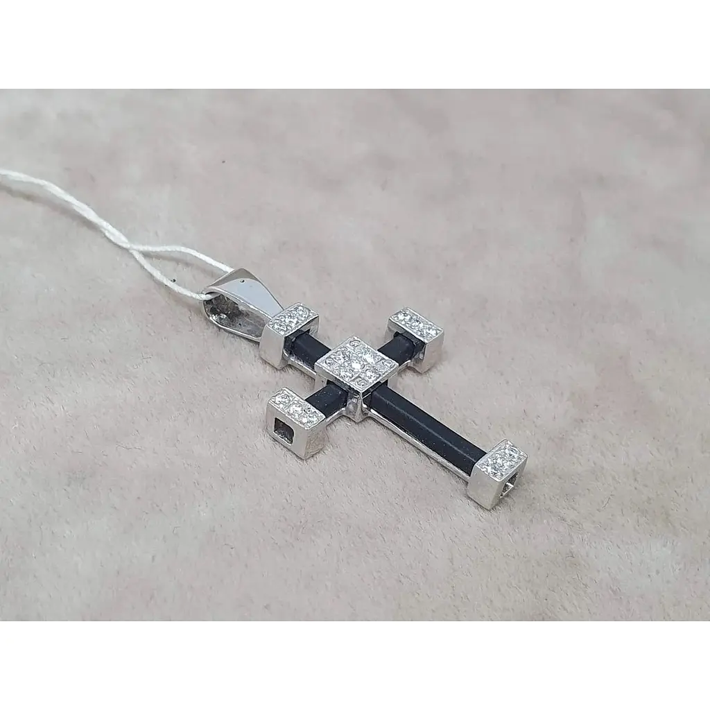 Золотий хрестик Гаразд з діамантом. 3041757 - фото 2