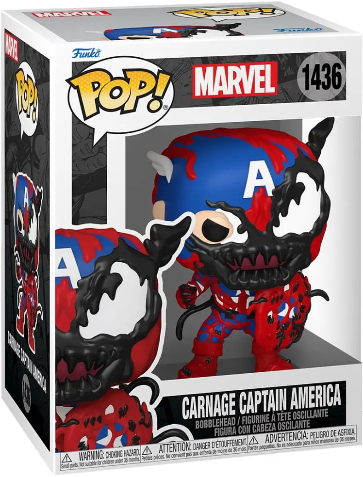 Коллекционная фигурка Funko Pop Фанко Поп  Марвел Карнаж Капитан Америка Marvel Carnage Captain America 10 см - фото 2