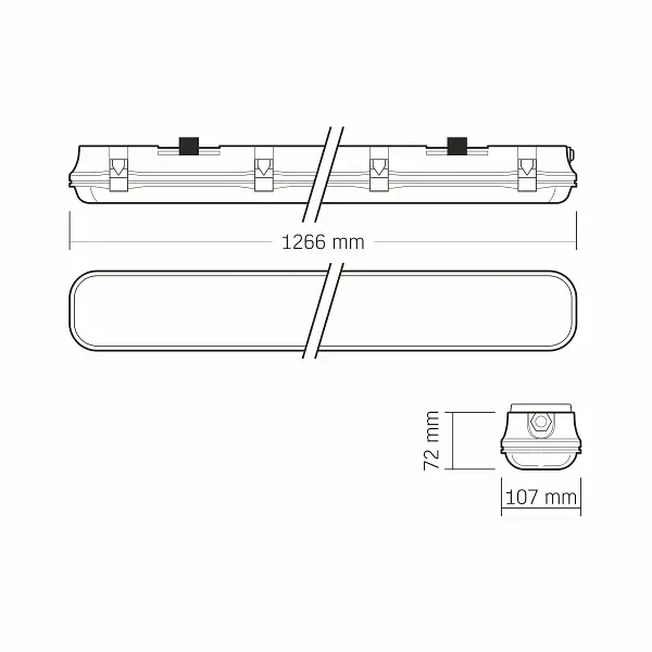 LED светильник IP65 линейный под лампу 2хТ8 VIDEX 1,2М 220V - фото 13