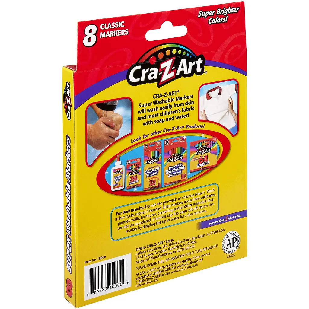 Маркеры Cra-Z-Art Super Washable легкосмываемые 8 шт. (10000CRA) - фото 4