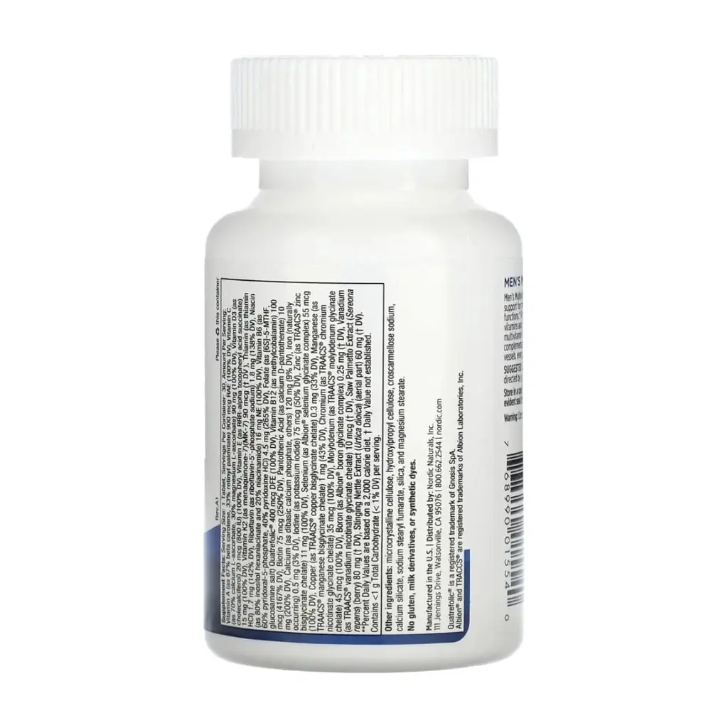 Витаминно-минеральный комплекс Nordic Naturals Мультивитамины для мужчин, Men''s Multivitamin, One Daily, 30 таблето (NOR-01554) - фото 7