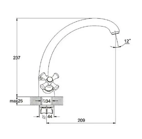 Змішувач для кухні Zegor DTZ4-B827 двохвентильний 30412 - фото 2
