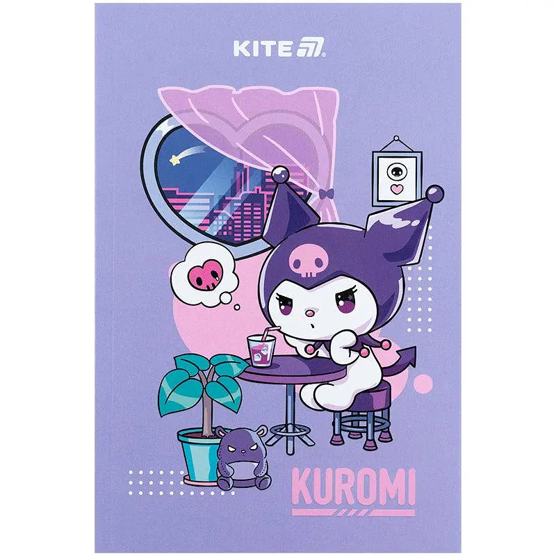 Блокнот А5 64арк. б/лін. м`яка обкл. Kuromi термобіндер №HK25-193/Kite/