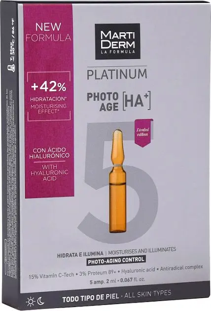 Ампули Martiderm Platinum Photo-Age Ampollas НА, 5х2 мл - фото 3