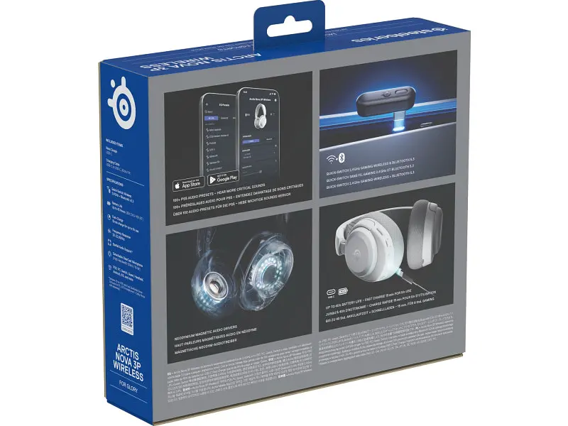 Ігрова гарнітура SteelSeries Arctis Nova 3P Wireless MultiPlatform White (61687) - фото 6