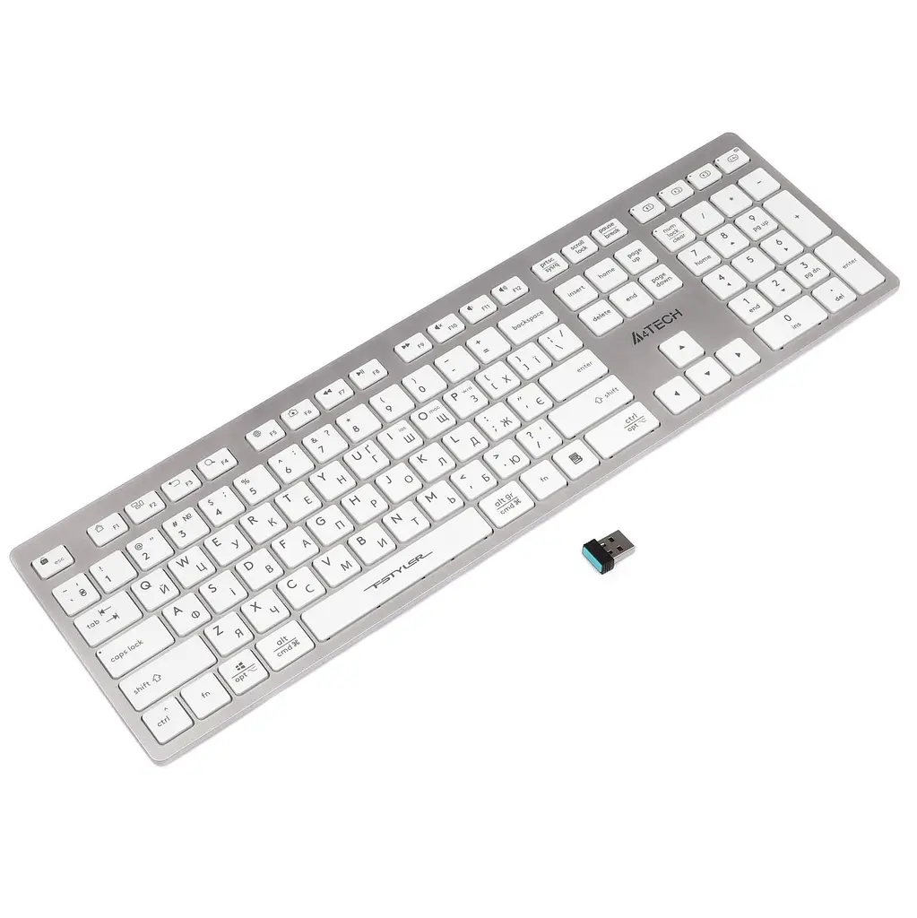 Клавіатура A4Tech Fstyler FBX50C Wireless White (FBX50C (White)) - фото 4