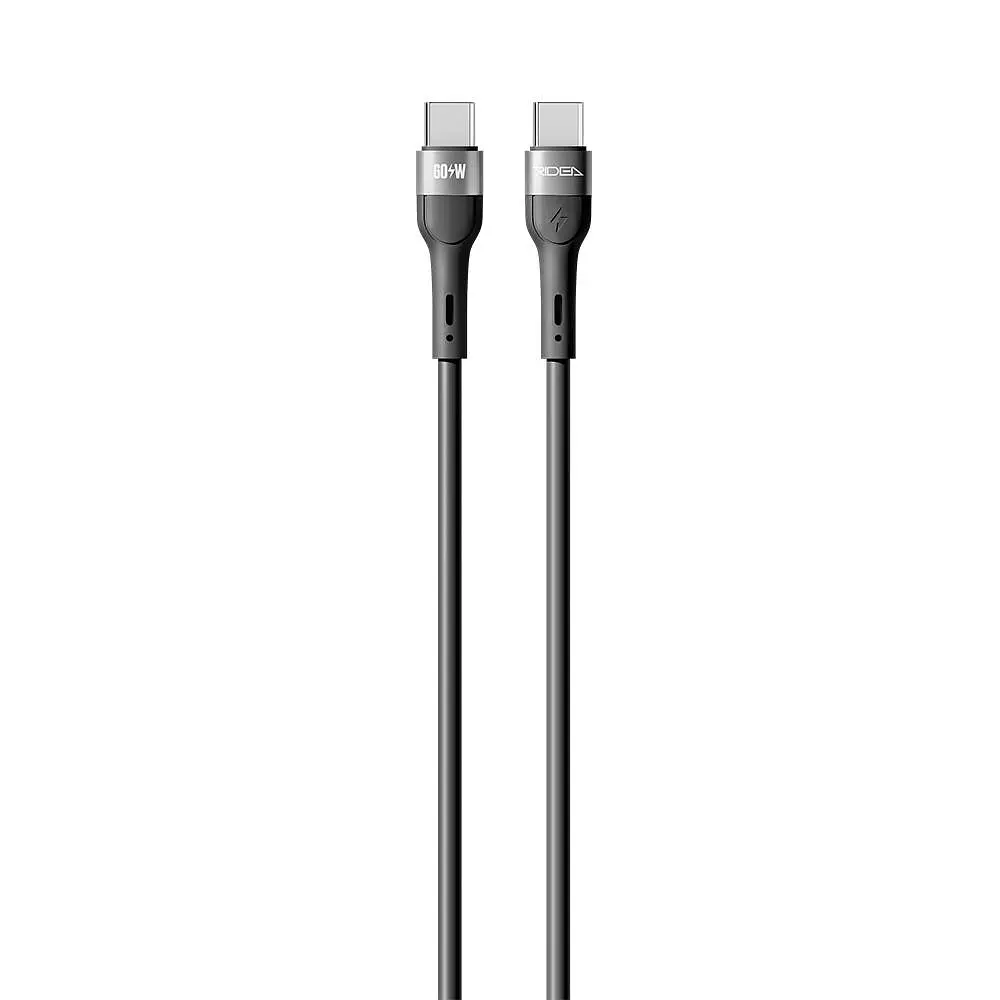 Кабель для зарядки USB Ridea RC-XS51 X-Silicone Type-C to Type-C 60W 20V/3A 1.2 м Черный