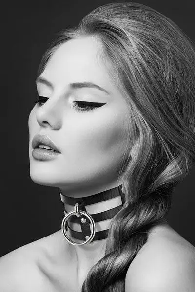 Потрійний чокер з кільцем для повідця Bijoux Pour Toi Fetish