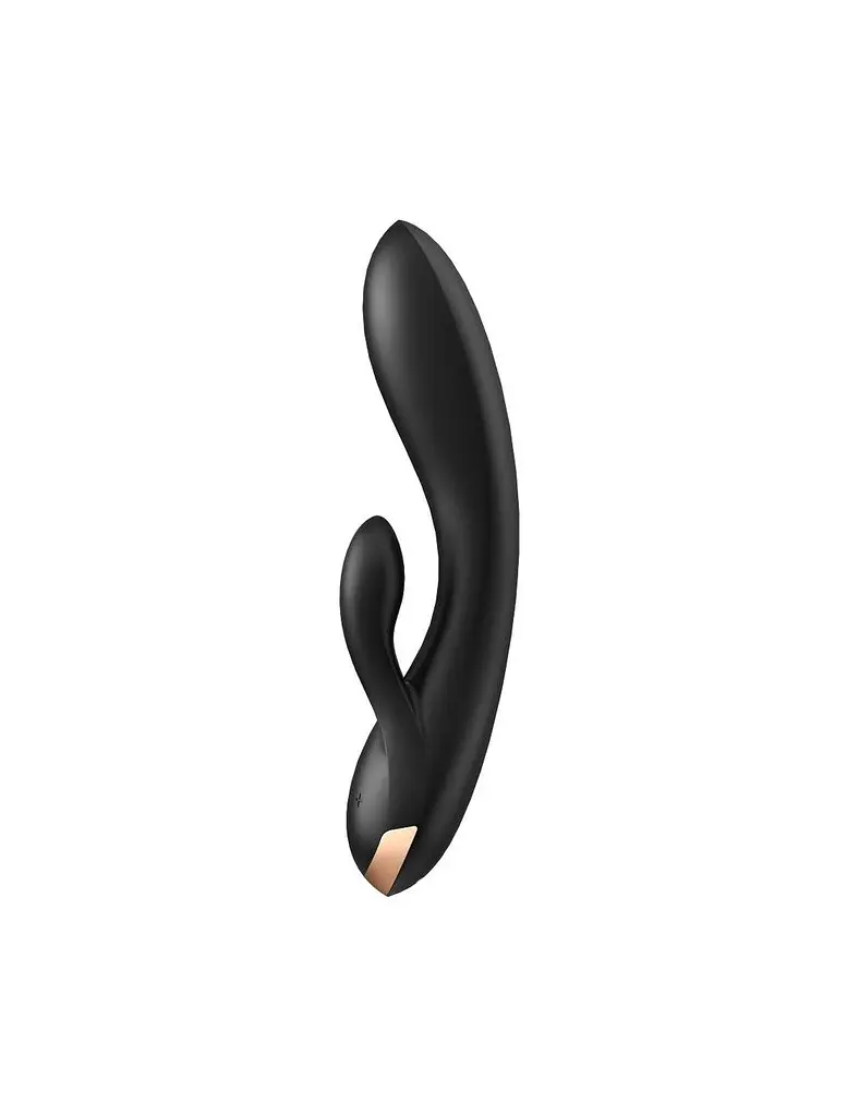 Смарт вібратор-кролик із подвійним відростком Satisfyer Double Flex Black - фото 2