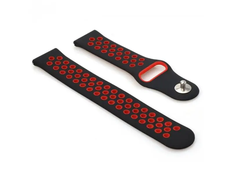 Ремінець BeCover Nike Style для Amazfit Stratos 1/2/2S/3/GTR 2/GTR 47mm/GTR Lite 47mm/Nexo/Pace Black-Red (705812) - фото 2