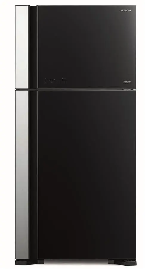 Холодильник з верхньою морозильною камерою Hitachi R-VG660PUC7GBK чорний скло (R-VG660PUC7GBK) - фото 1