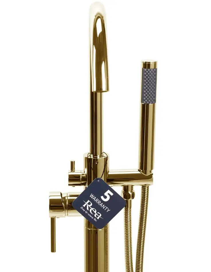 Змішувач для ванни Rea Mono gold підлоговий REA-B1130, Золотий - фото 2
