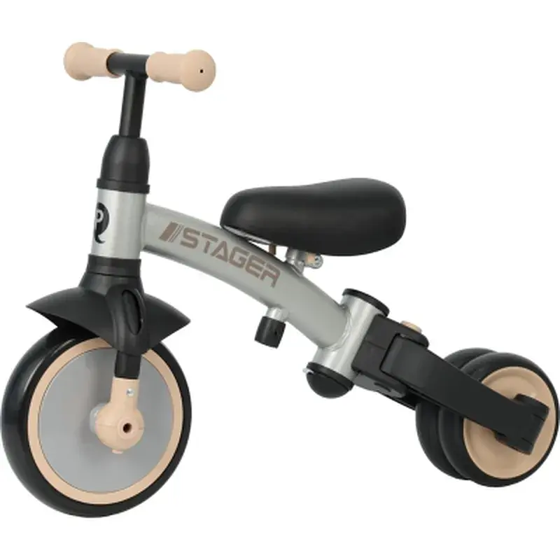 Дитячий велосипед Qplay Stager 3 в 1 з ручкою, біговел, Silver (T80STAGERSilver) - фото 3