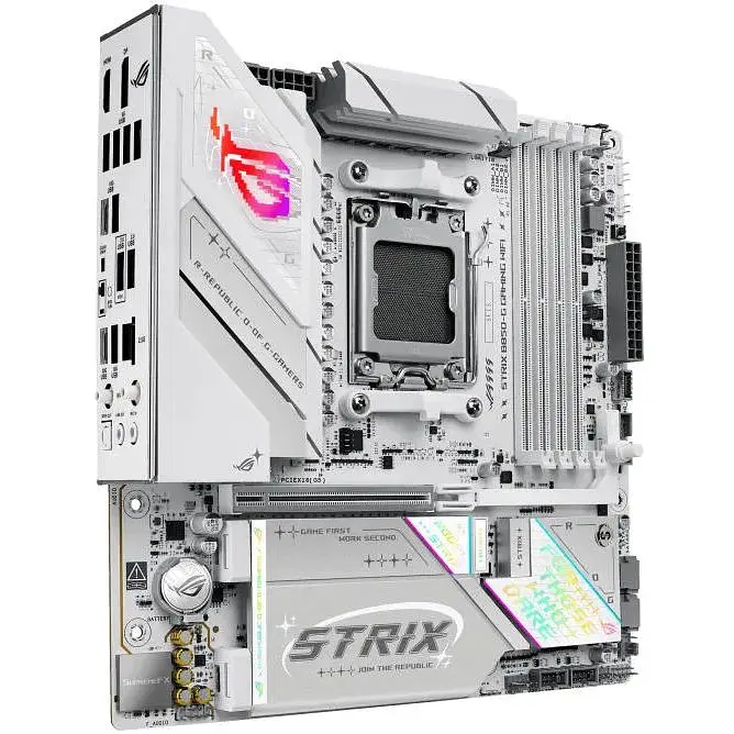Материнская плата Asus Rog Strix B850-G Gaming WIFI sAM5 B850 4xDDR5 M.2 HDMI DP WiFi BT mATX белый - фото 4