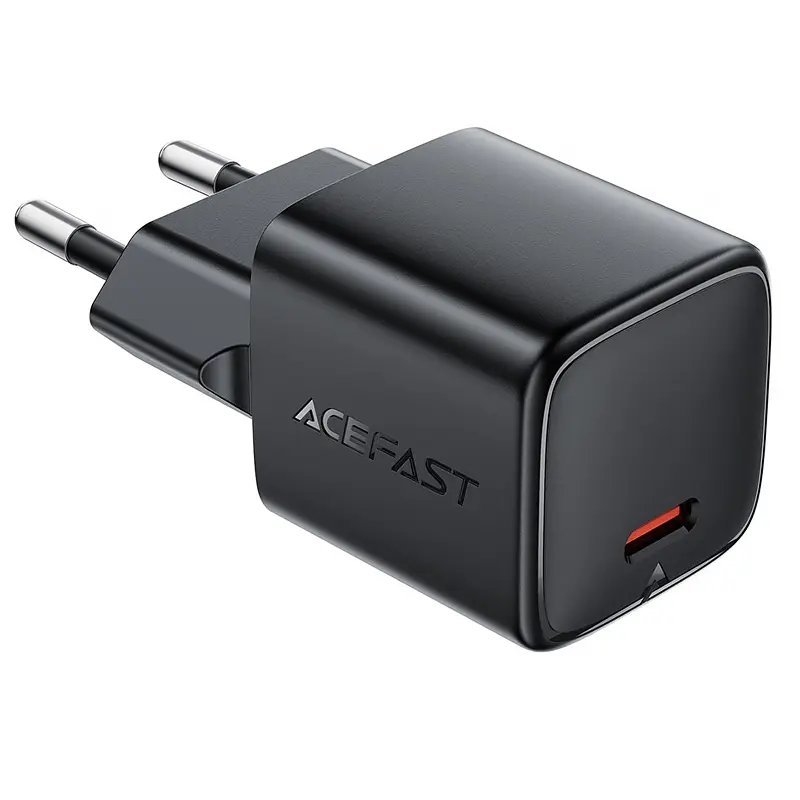СЗУ Acefast A117 mini PD20W GaN (1USB-C) + кабель Type-C to Lightning Black - фото 2