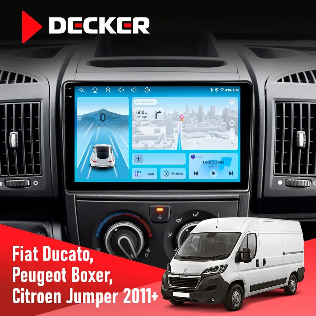 Штатна магнітола Peugeot Boxer 2011+ Decker D9-010 6x128, DSP, 4G, 2K Decker (НФ-00004772)