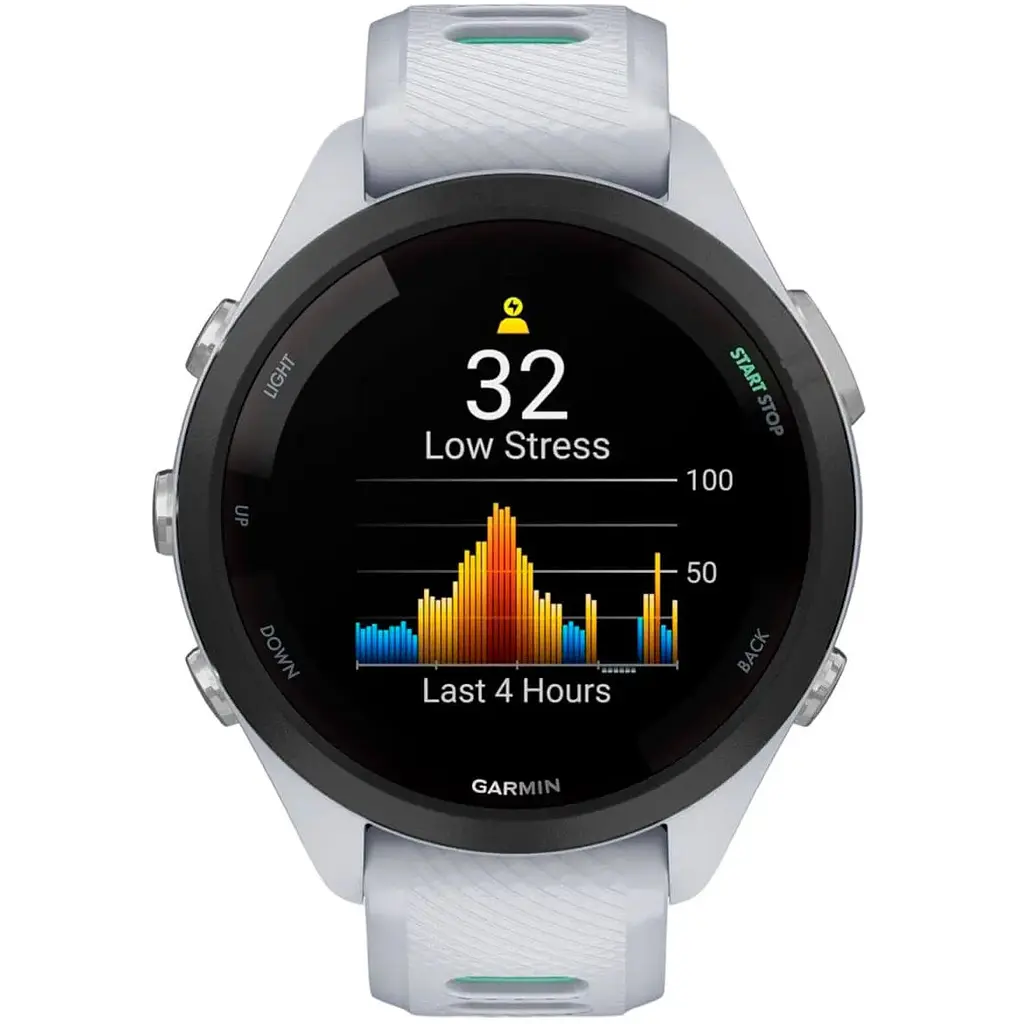 Смарт-годинник Garmin Forerunner 265S Black Bezel with Whitestone Case and Whitestone/Neo Tropic Silicone Band (010-02810-54) - фото 7