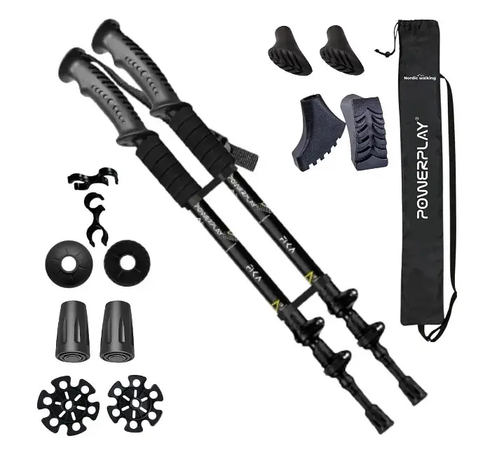 Трекинговые палки PowerPlay 9109 Fika Black/Yellow 60-135 см (пара) + 2-и пары сапог + чехол (PP_9109_Fika_Bl/Yellow) - фото 2