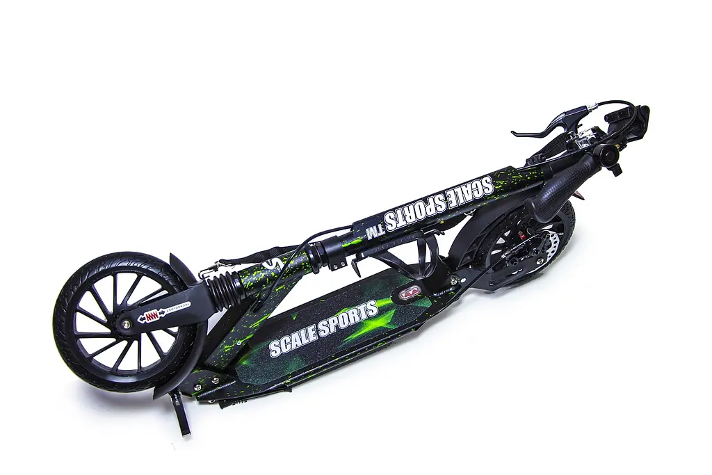Самокат Scale Sports 81-97х46х13 см Чорно-зелений 000283587 - фото 4