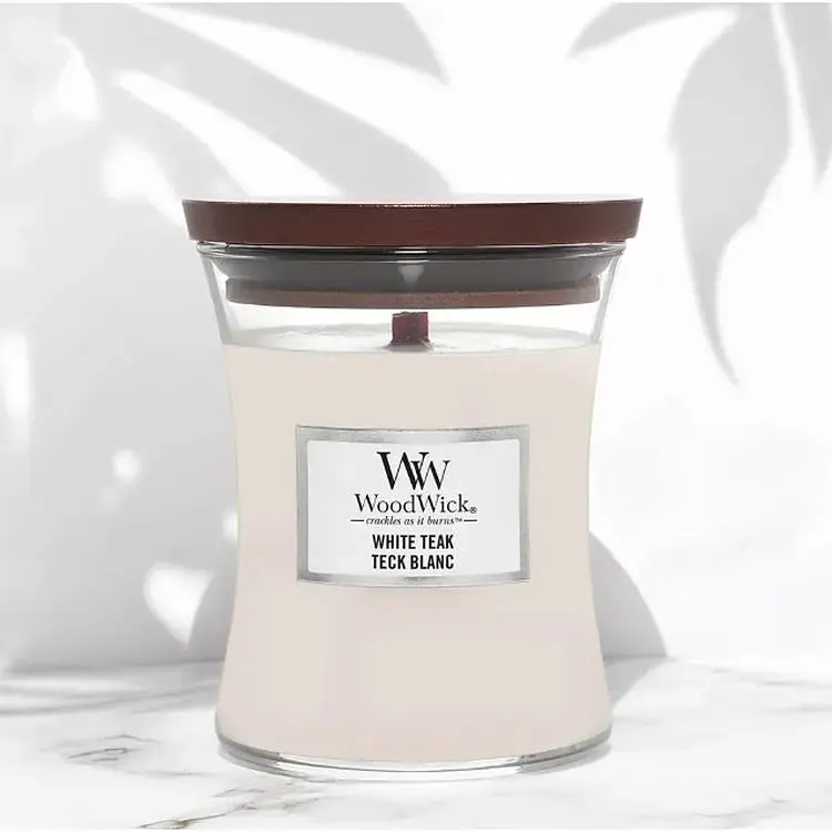 Свеча Woodwick White Teak Medium Белое тиковое дерево 275 г (92039E) - фото 2