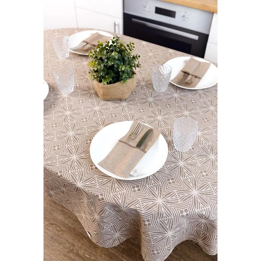 Скатертина Прованс Кориця овальна 133х240 см коричнева (41205) - фото 6