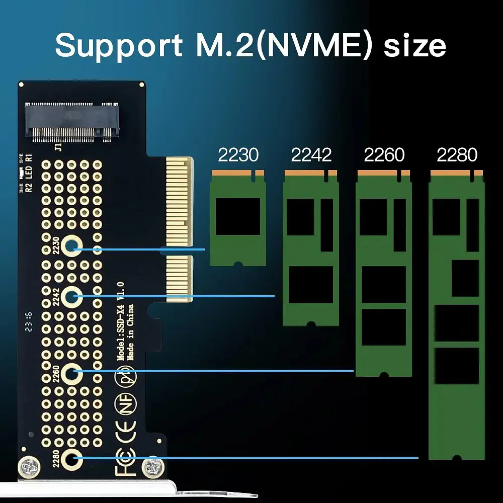Плата - адаптер Fenvi SSD-X4 для дисків M.2 NVMe SSD PCI-E 4.0*4 для 2230 / 2242 / 2260 / 2280 - фото 5