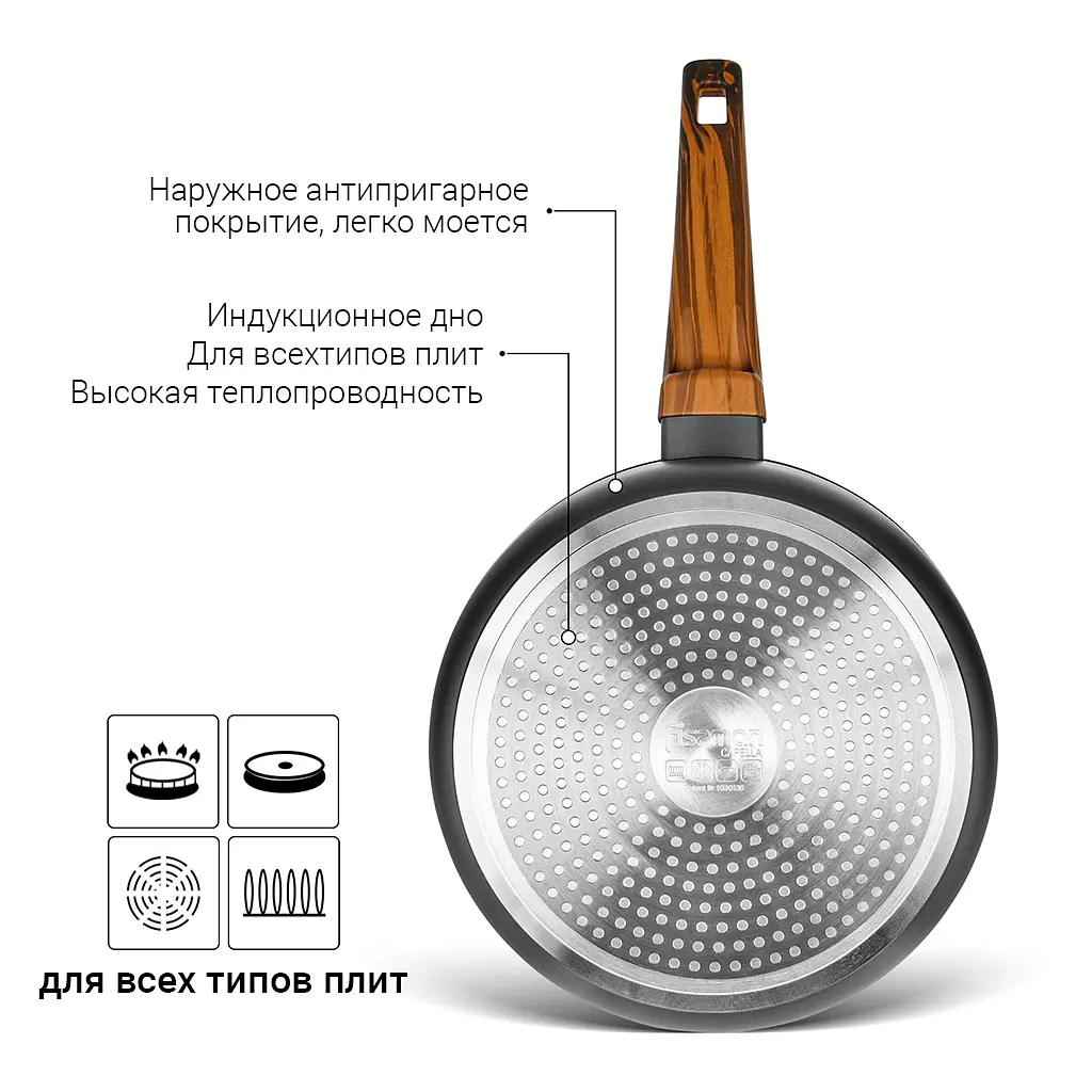 Сковорода глибока Fissman Capella 28 x 8 см (14951) - фото 5