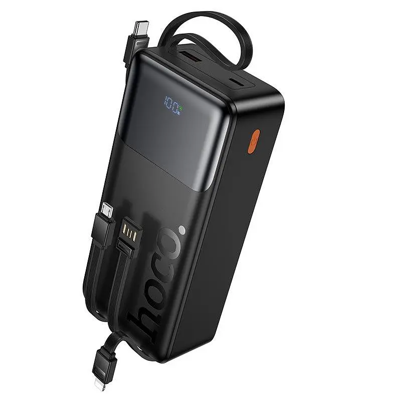 Универсальная мобильная батарея HOCO Founder PD полностью compatible power bank with four cables J156B 30000mAh |1USB/1Type-C, 22.5W/3A,