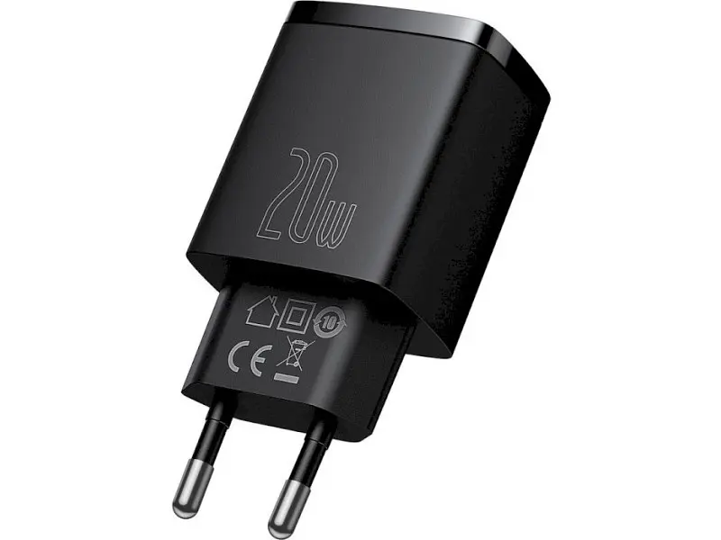 Мережевий зарядний пристрій BASEUS Compact Quick Charger U+C 20 W Black (CCXJ-B01) - фото 3