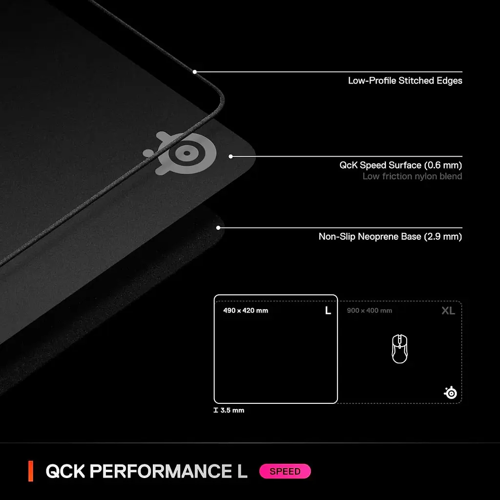 Ігрова поверхня SteelSeries QcK Performance L - Speed 490x420x2мм (63430) - фото 11