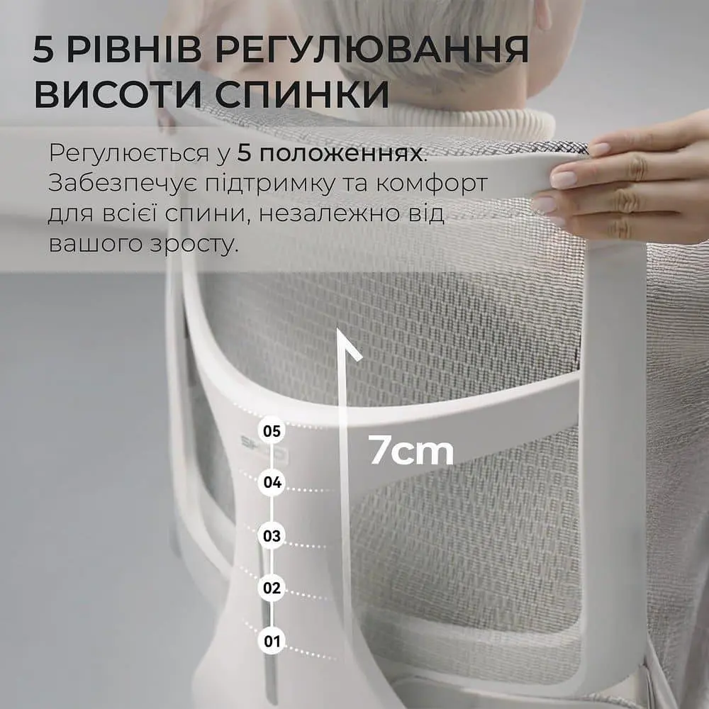 Ігрове крісло Sihoo DORO S100 Mesh White (S100-M302) - фото 9