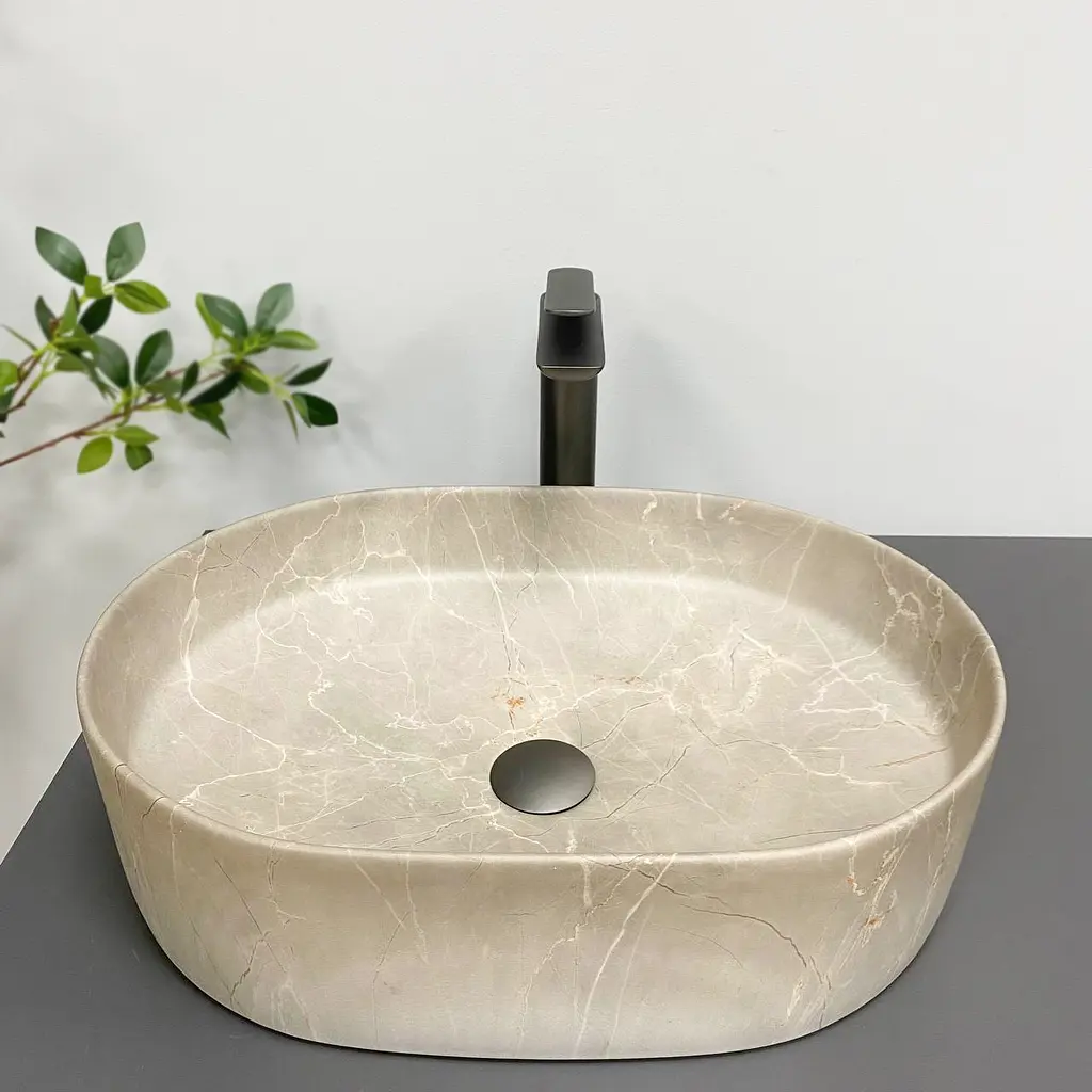 Умивальник VBI Verona 50 beige stone matt накладний VBI-011325 - фото 3