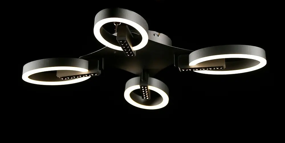 Світлодіодна люстра Splendid Ray L77046/4 LED (grey), сірий, білий, 40 Вт, від 8-16 м² - фото 2