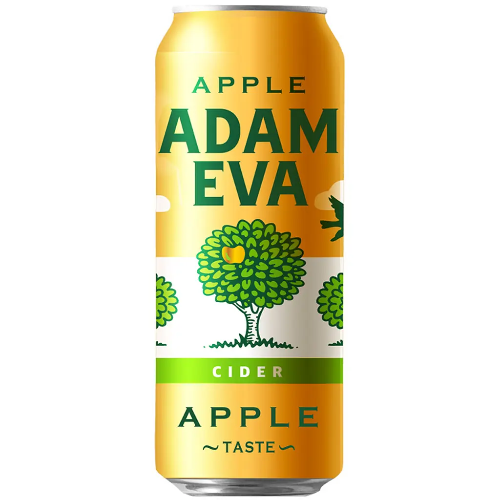 Сидр легкий солодкий газований білий Adam & Eva Apple Taste 4.7% 0.5 л з/б
