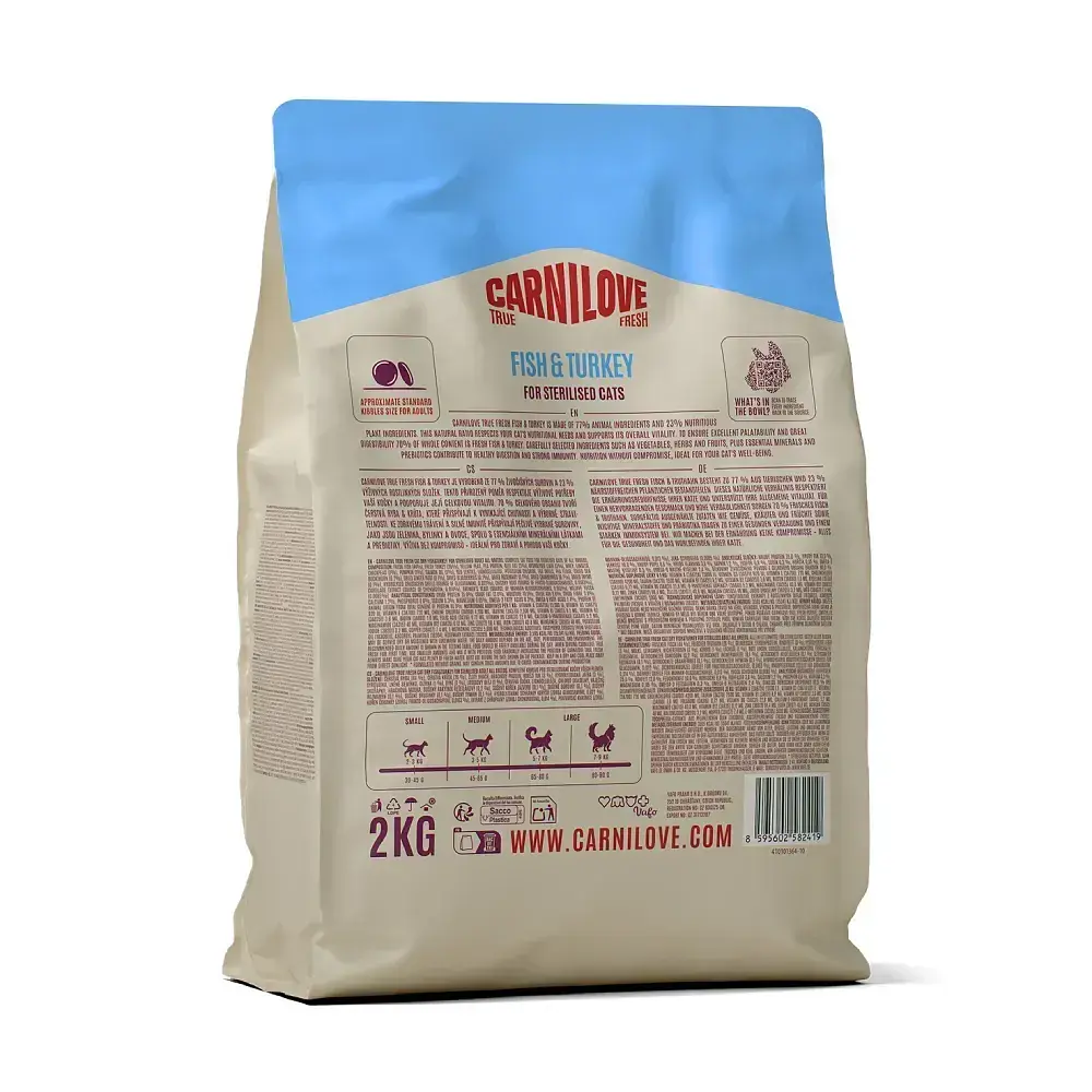 Беззерновий сухий корм Carnilove Carnilove True Fresh Fish & Turkey Sterilised для стерилізованих котів риба та індичка 2 кг - фото 2