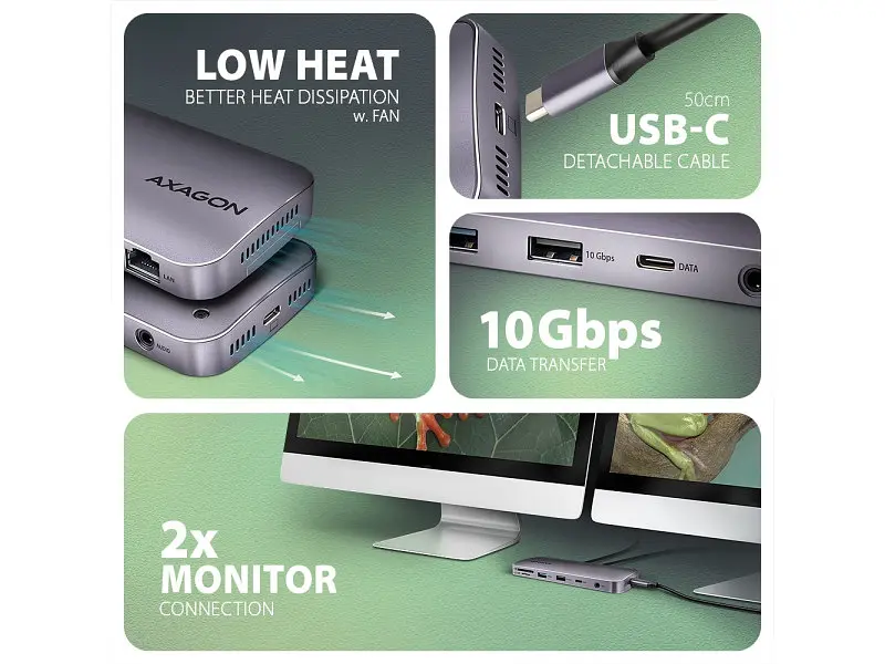 Док-станція для ноутбука AXAGON USB 12в1 (HMC-12GM2) - фото 3