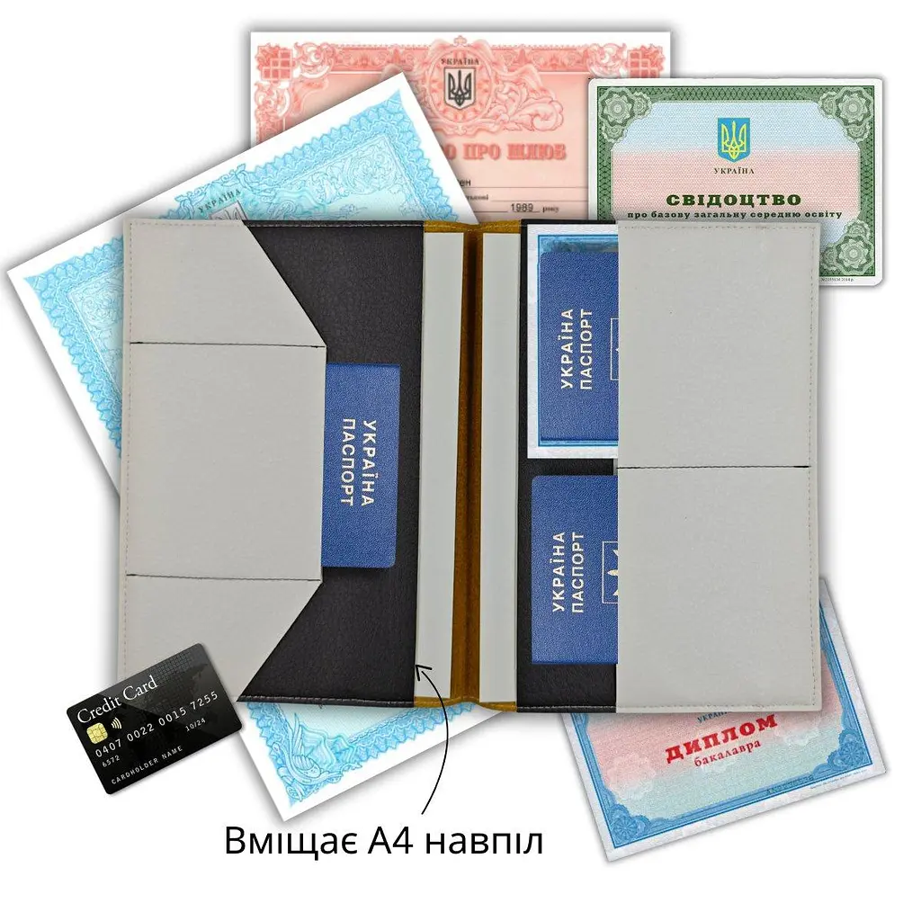 Органайзер для документів А5 чорно-білий, папка Family у смужку - фото 3