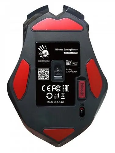 Миша Bloody R80 Plus Skul Black, Laser, Wireless+USB, 4000 cpi, metal feet, підсвічування - фото 3