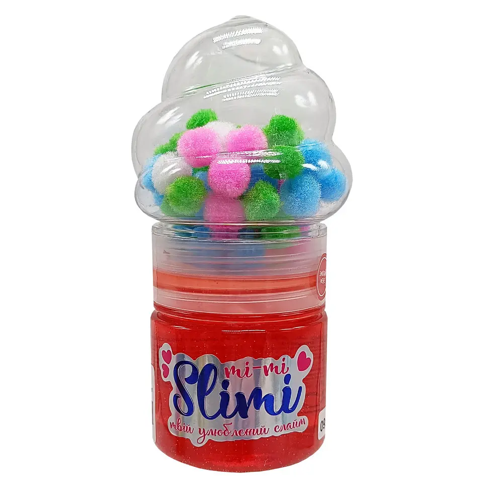 Іграшка-антистрес Слайм Mi-mi Slimi 71827ST(Red) з помпонами
