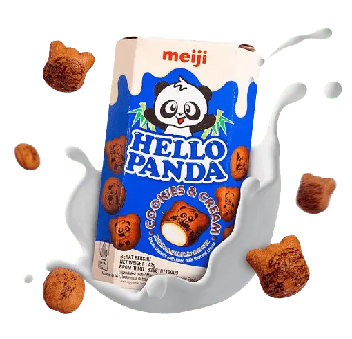 Шоколадне печиво Meiji Hello Panda Cookies Cream 42г - фото 2