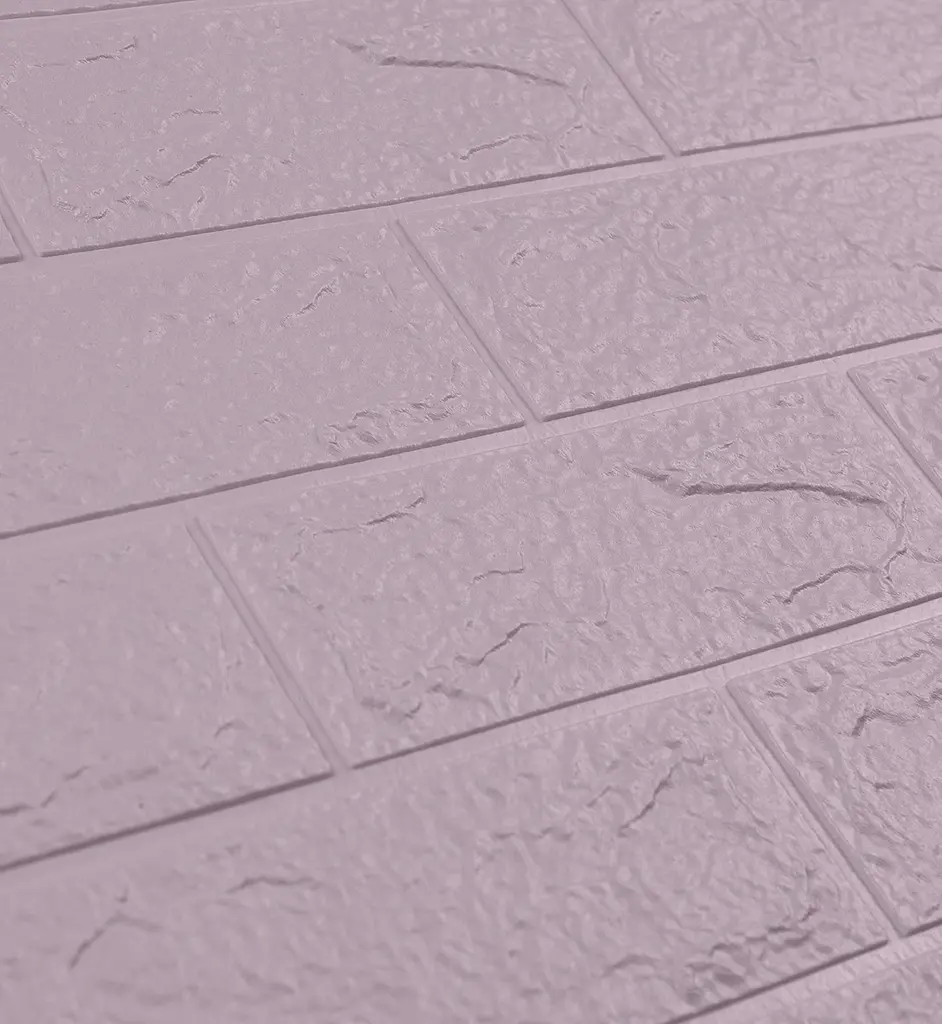 Самоклеюча декоративна 3D панель 3D Loft під світло-фіолетову цеглу 700x770x3мм - фото 4