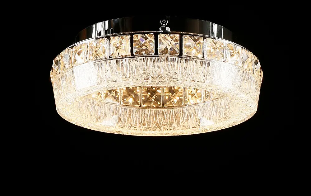 Компактна хромована стельова світлодіодна люстра Splendid Ray L3455/300/1 LED (Chrome), 30 см з кришталем - фото 3