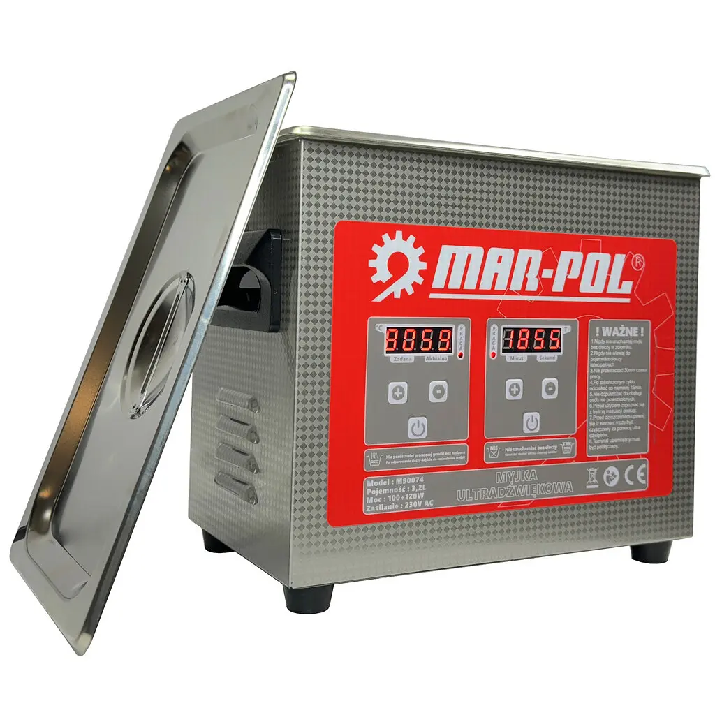 Ультразвукова ванна-мийка-очисник Mar-Pol M90074, 3,2 л, 120 Вт, 40 кГц, нагрівання, таймер