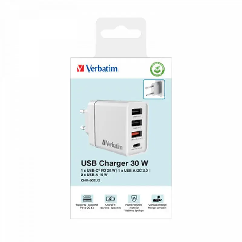 Зарядний пристрій Verbatim USB 30W PD3.0 4-ports white (49701) - фото 8