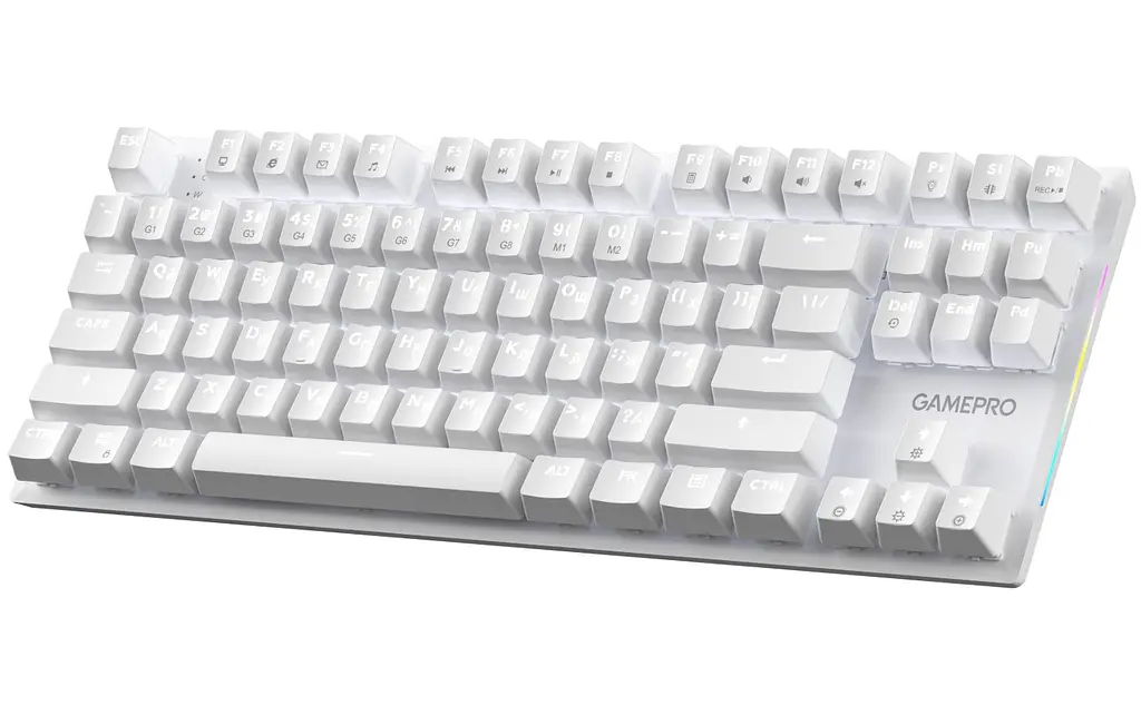 Клавіатура ігрова механічна GamePro MK-124-W USB Hot-Swap Outemu Red Switch White - фото 3