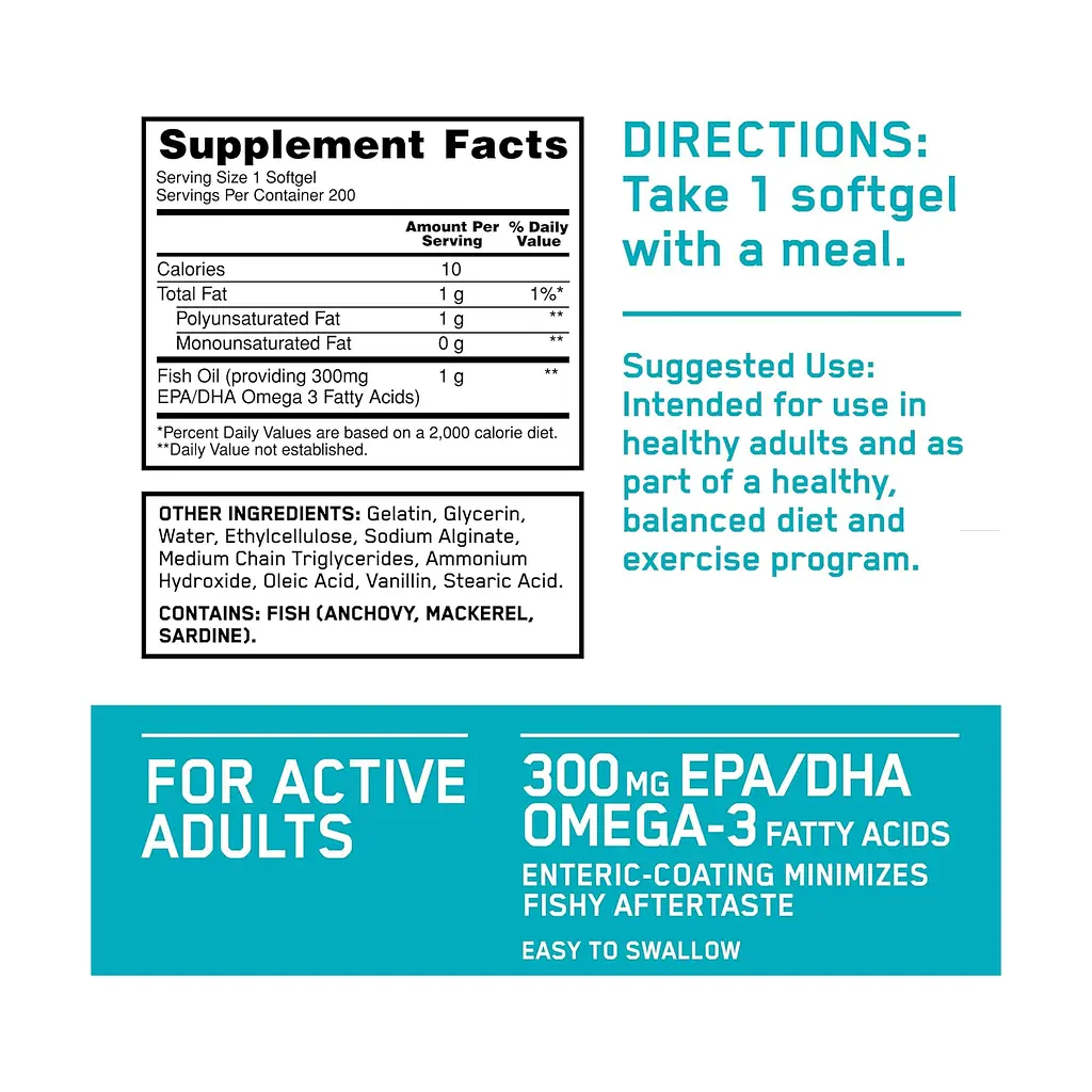 Риб'ячий жир Optimum Nutrition Enteric Coated Fish Oil 100 softgels - фото 2
