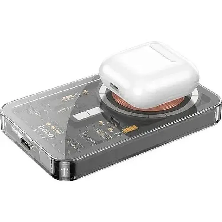 Портативна батарея Hoco Q14 Ice Crystal PD20W Magnetic MagSafe 5000 mAh Black - фото 3