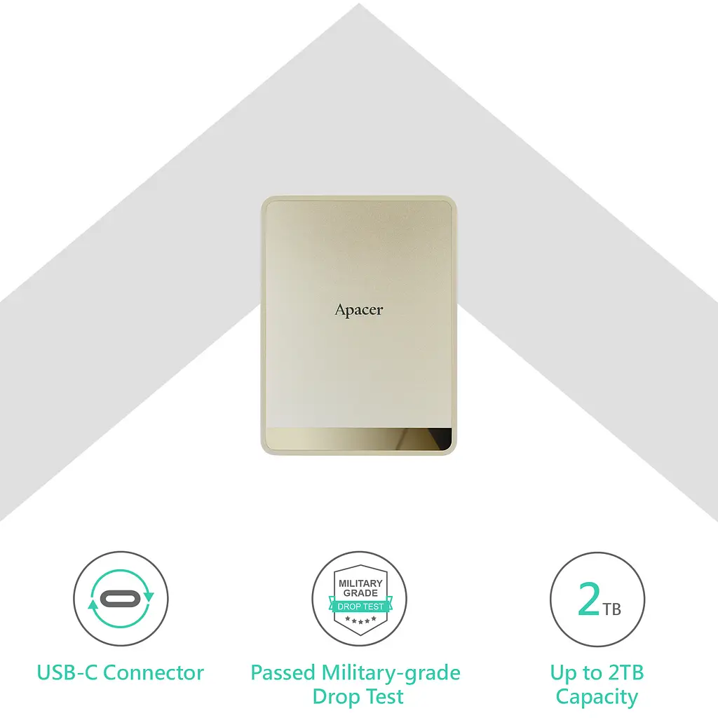 Накопичувач зовнішній SSD 512GB Apacer AS724 Cream (AP512GAS724C-1) - фото 2