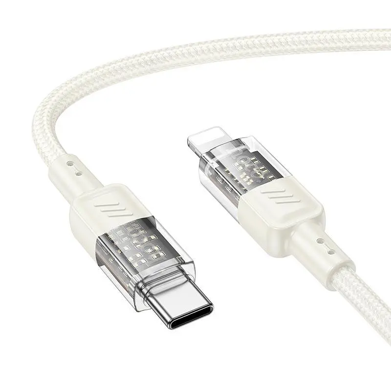 Кабель Hoco Type-C к Lightning Spirit PD прозрачный зарядный кабель для передачи данных U129 27W 1,2 м - фото 2